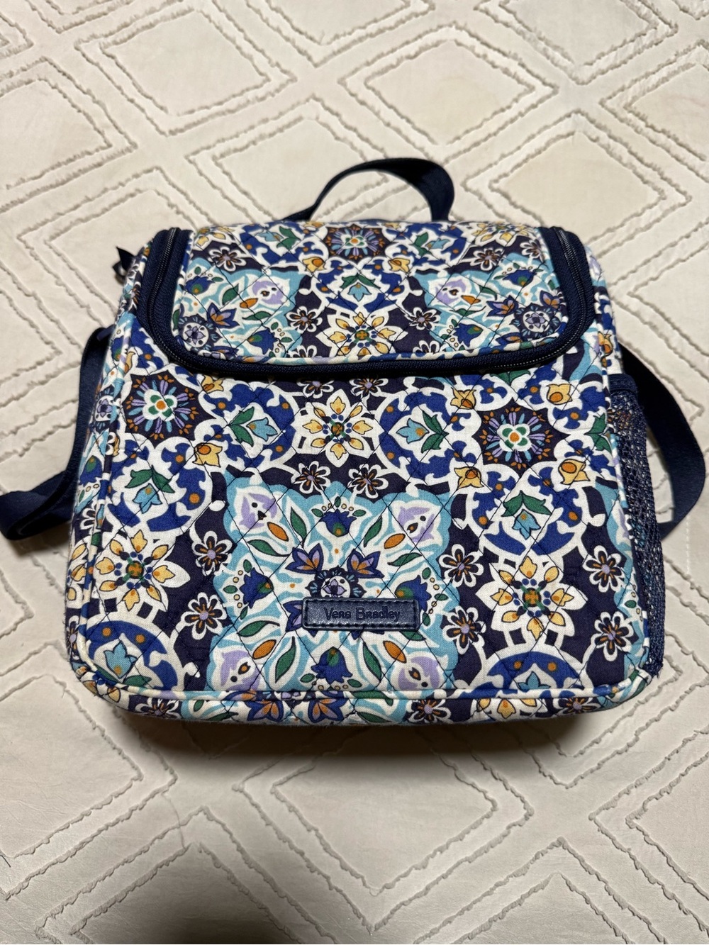 Vera Bradley Navy Floral Quilted lunch Bag